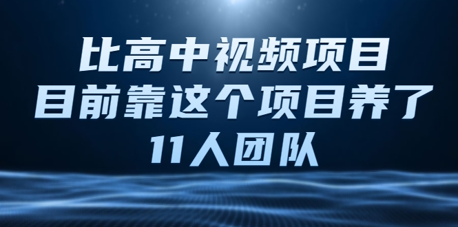 比高中视频项目，目前靠这个项目养了11人团队【视频课程】-狼哥资源库