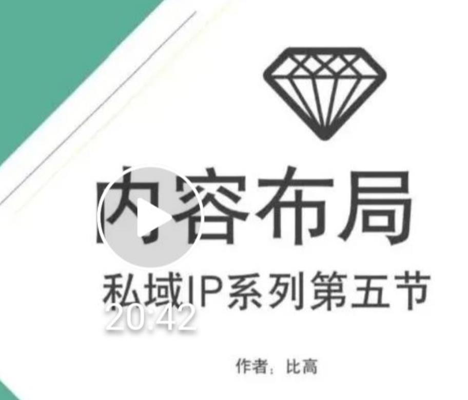 比高私域IP流量变现视频课，6个月10W粉，2235付费会员【完结】-狼哥资源库