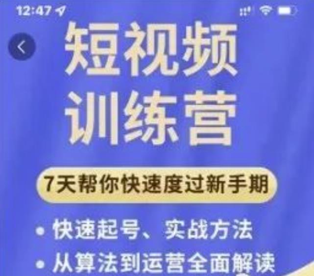 成哥从入门到精通7天短视频运营训练营，理论、实战、创新共42节课-狼哥资源库