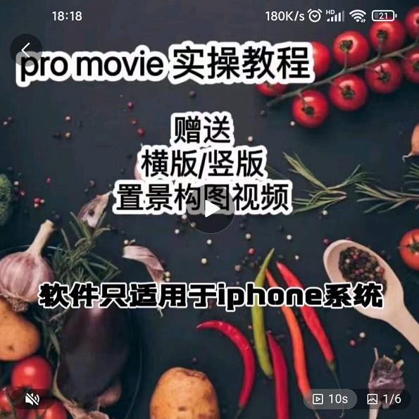 漆十二美食摄影，25​节promovie实操高手课节-创业项目致富网、狼哥项目资源库