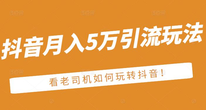 老古董·抖音月入5万引流玩法，看看老司机如何玩转抖音(附赠：抖音另类引流思路)-狼哥资源库