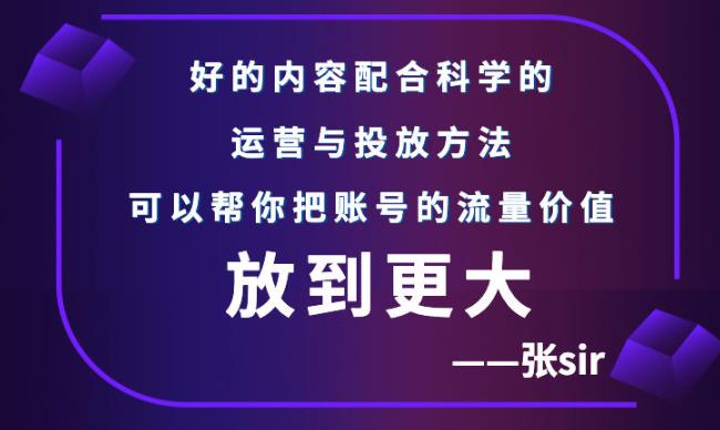 张sir账号流量增长课，告别海王流量，让你的流量更精准-狼哥资源库