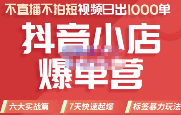 推易电商·2022年抖音小店爆单营，不直播、不拍短视频、日出1000单，暴力玩法-创业项目致富网、狼哥项目资源库