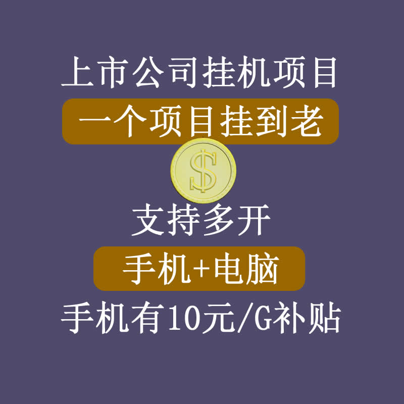 正规挂机项目，支持手机电脑一起挂，支持虚拟机多开，可以挂到老-狼哥资源库