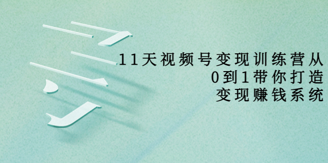 11天视频号变现训练营，从0到1打造变现赚钱系统（价值398元）-狼哥资源库