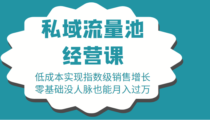 16堂私域流量池经营课：低成本实现指数级销售增长，零基础没人脉也能月入过万-狼哥资源库