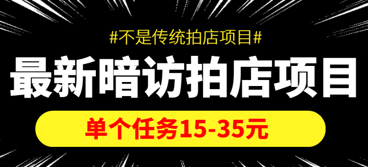 最新暗访拍店信息差项目，单个任务15-35元（不是传统拍店项目）-狼哥资源库