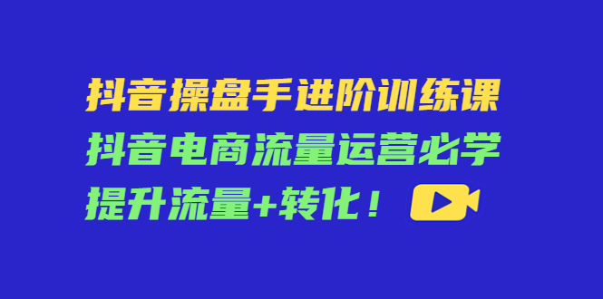 抖音操盘手进阶训练课：抖音电商流量运营必学，提升流量+转化-狼哥资源库