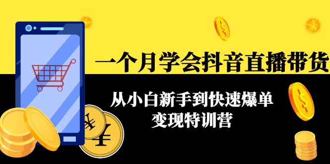 一个月学会抖音直播带货：从小白新手到快速爆单变现特训营(63节课)-狼哥资源库