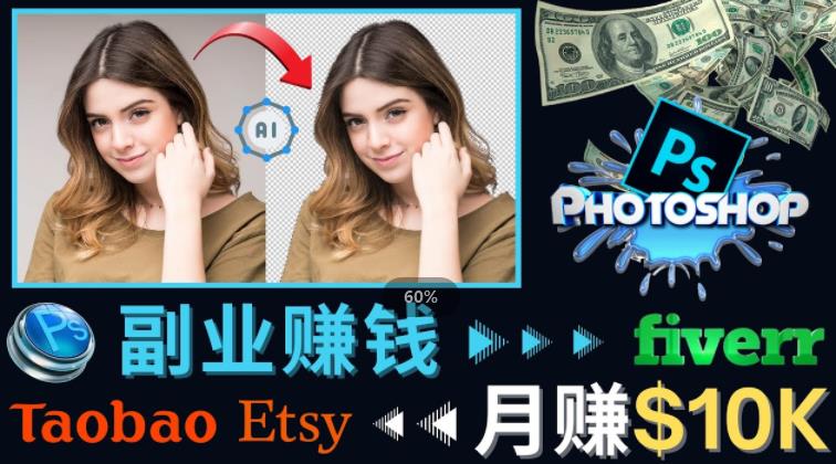 掌握PS修图技能，月赚5000美元以上–利用Adobe Photoshop赚钱的3种途径-狼哥资源库