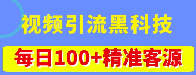 视频引流黑科技玩法，不花钱推广，视频播放量达到100万+，每日100+精准客源-狼哥资源库