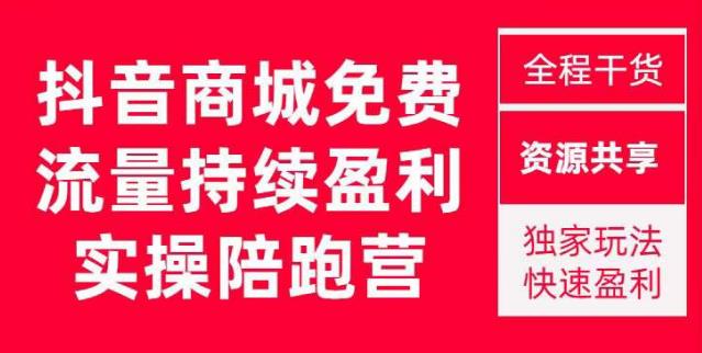 抖音商城搜索持续盈利陪跑成长营，抖音商城搜索从0-1、从1到10的全面解决方案-狼哥资源库