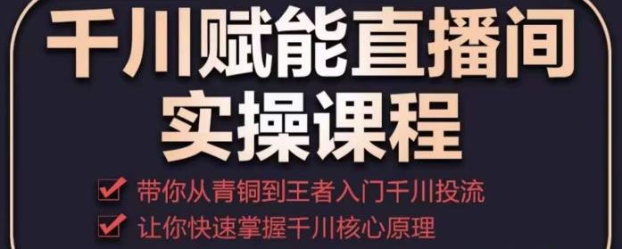 千川赋能直播间实操课程，带你从青铜到王者的入门千川投流，让你快速掌握千川核心原理-狼哥资源库