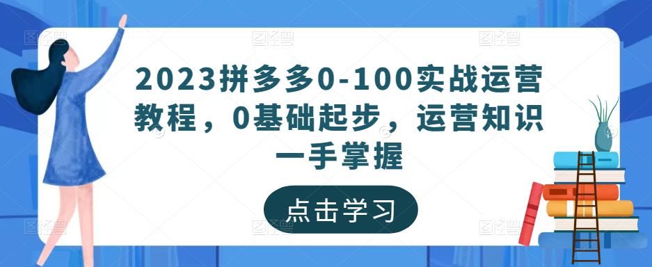 2023拼多多0-100实战运营教程，0基础起步，运营知识一手掌握-狼哥资源库