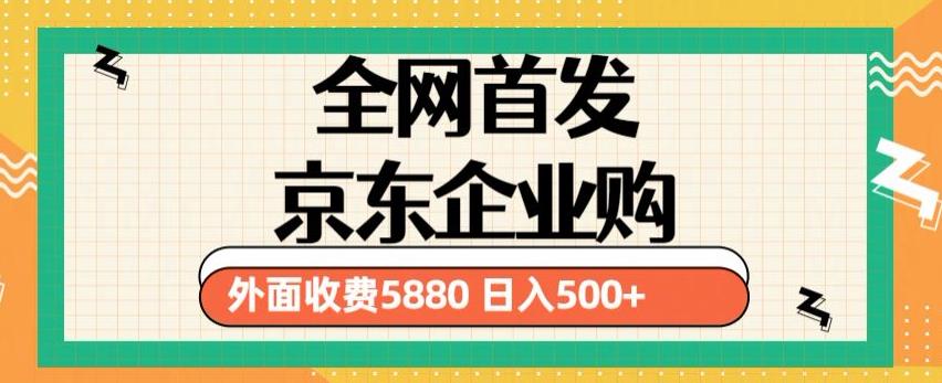 3月最新京东企业购教程，小白可做单人日利润500+撸货项目（仅揭秘）-狼哥资源库