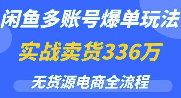 闲鱼多账号爆单玩法，无货源电商全流程，超简单的0门槛变现项目【揭秘】-狼哥资源库