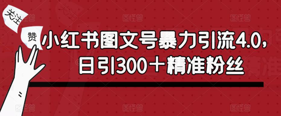 小红书图文号暴力引流4.0，日引300＋精准粉丝【揭秘】-狼哥资源库