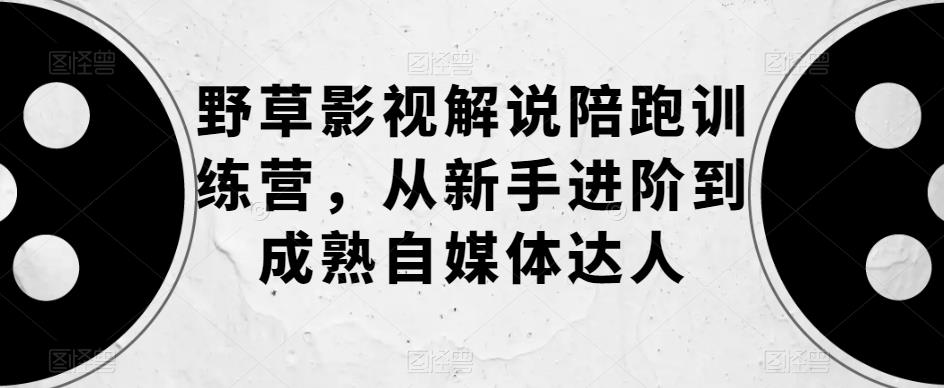 野草影视解说陪跑训练营，从新手进阶到成熟自媒体达人-狼哥资源库