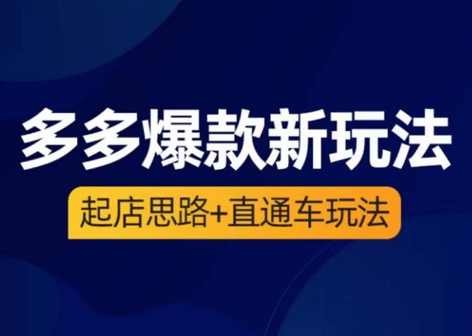 海神·多多爆款新玩法，​起店思路+直通车玩法（3节精华课）-狼哥资源库