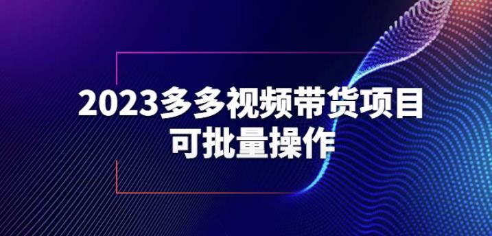 2023多多视频带货项目，可批量操作【保姆级教学】【揭秘】-狼哥资源库