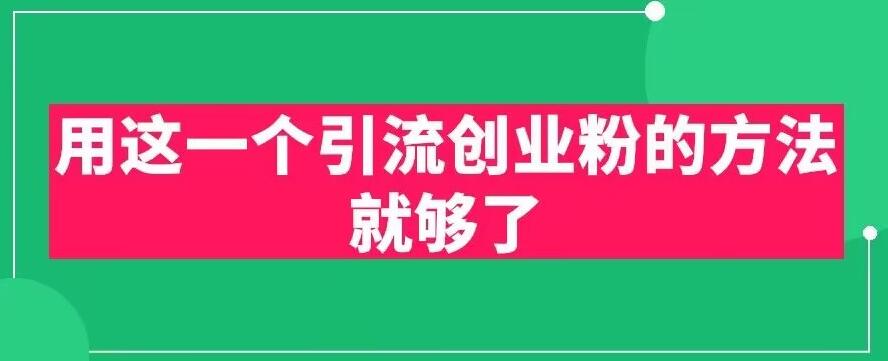 用这一个引流创业粉的方法就够了，PPT短视频引流创业粉【揭秘】-狼哥资源库