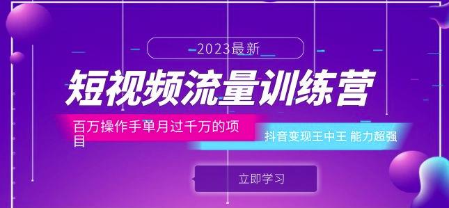 短视频流量训练营：百万操作手单月过千万的项目：抖音变现王中王能力超强-狼哥资源库