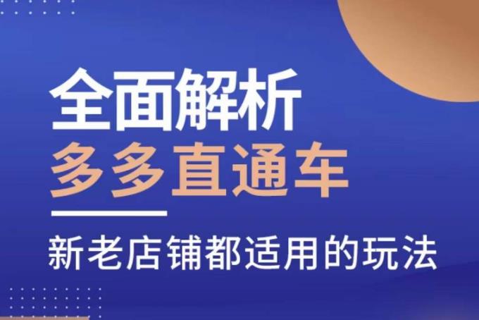 全面解析多多直通车，​新老店铺都适用的玩法-创业项目致富网、狼哥项目资源库