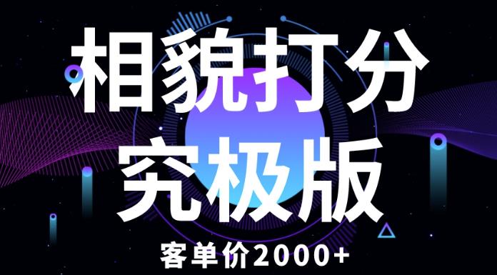 相貌打分究极版，客单价2000+纯新手小白就可操作的项目-狼哥资源库