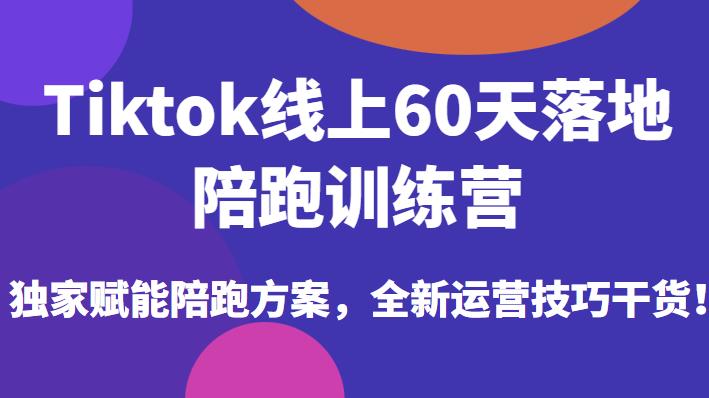 Tiktok线上60天落地陪跑训练营，独家赋能陪跑方案，全新运营技巧干货-狼哥资源库