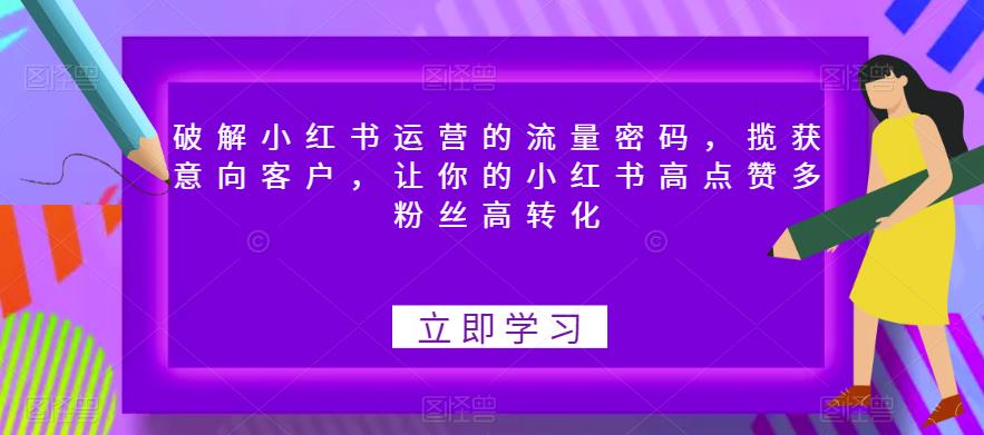 破解小红书运营的流量密码，揽获意向客户，让你的小红书高点赞多粉丝高转化-狼哥资源库