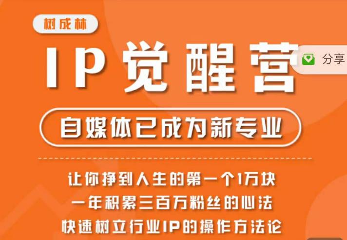 树成林·IP觉醒营，快速树立行业IP的操作方法论，让你赚到人生的第一个1万块（更新）-狼哥资源库