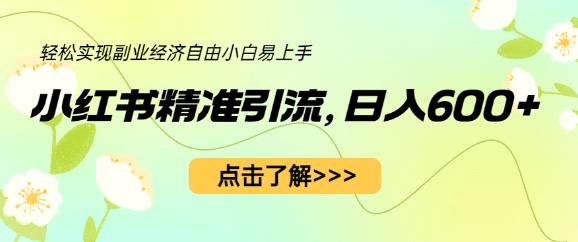 小红书精准引流，小白日入600+，轻松实现副业经济自由（教程+1153G资源）-狼哥资源库