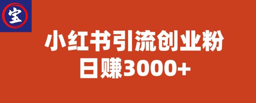 宝哥小红书引流创业粉，日赚3000+【揭秘】-狼哥资源库