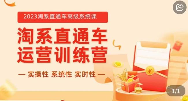 冠东·2023淘系直通车高级系统课，​实操性，系统性，实时性，直通车完整体系教学-狼哥资源库