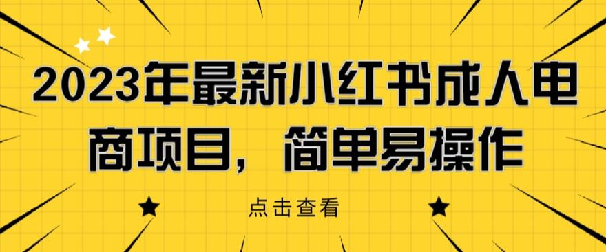 2023年最新小红书成人电商项目，简单易操作【详细教程】【揭秘】-狼哥资源库