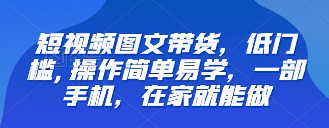 【推荐】短视频图文带货，低门槛,操作简单易学，一部手机，在家就能做-狼哥资源库