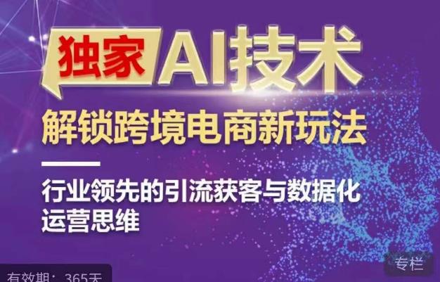 独家AI技术&ChatGPT解锁跨境电商新玩法，行业领先的引流获客与数据化运营思维-狼哥资源库