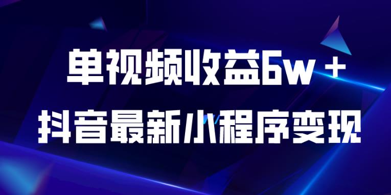 抖音最新小程序变现项目，单视频收益6w＋，小白可做【揭秘】-狼哥资源库