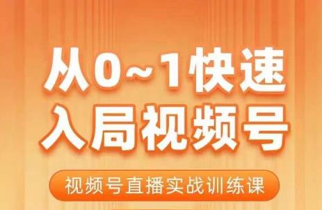 陈厂长·从0-1快速入局视频号课程，视频号直播实战训练课-狼哥资源库