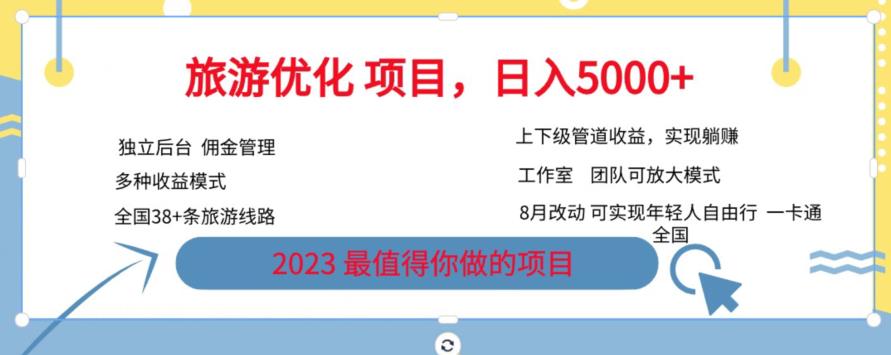 旅游优化项目，2023最值得你做的项目没有之一，带你月入过万-创业项目致富网、狼哥项目资源库