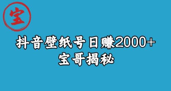 宝哥抖音壁纸号日赚2000+，不需要真人露脸就能操作【揭秘】-狼哥资源库