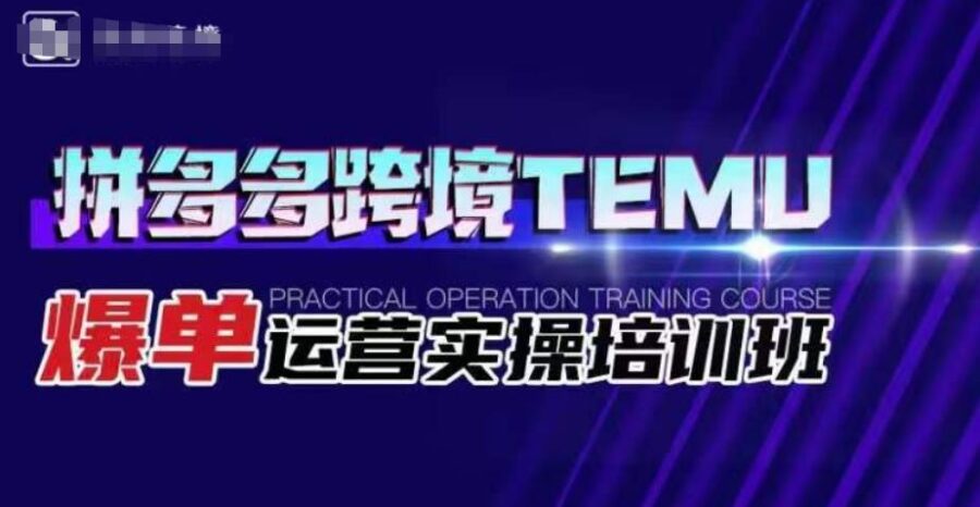 拼多多跨境TEMU爆单运营实操培训班：揭秘海外选品、运营、爆单的秘诀！-狼哥资源库