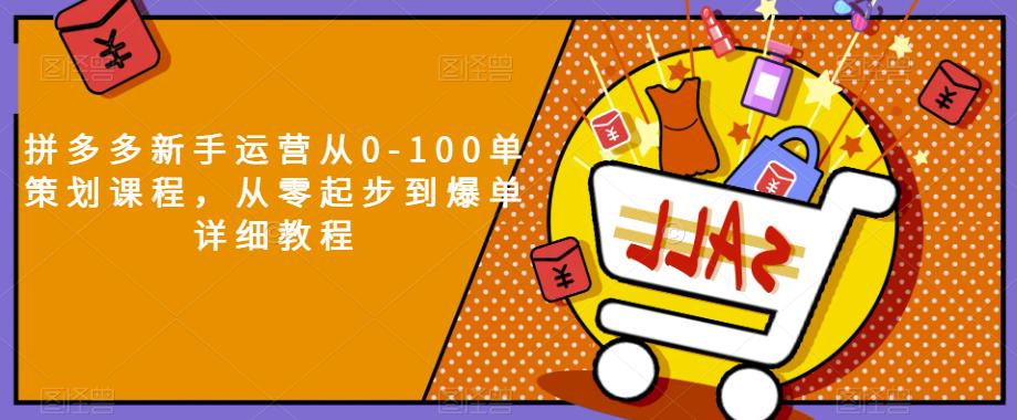 拼多多新手运营从0-100单策划课程，从零起步到爆单详细教程-创业项目致富网、狼哥项目资源库