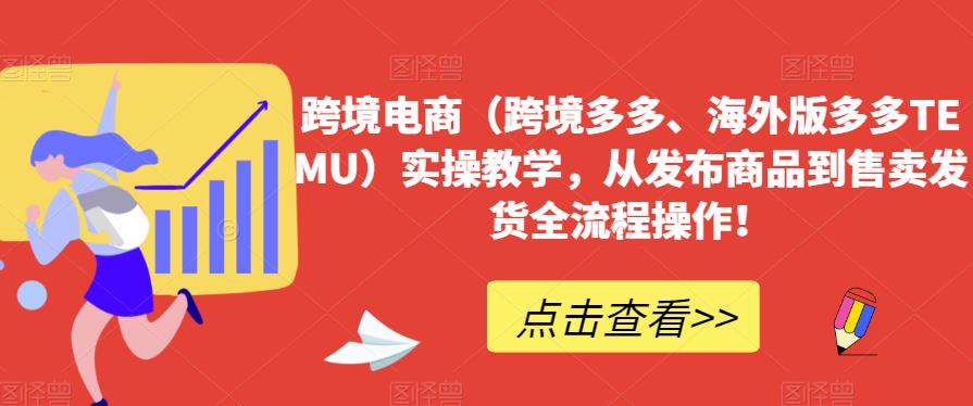 跨境电商（跨境多多、海外版多多TEMU）实操教学，从发布商品到售卖发货全流程操作！-狼哥资源库