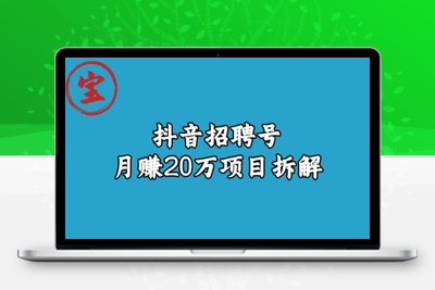 宝哥抖音招聘号月赚20w项目拆解玩法-狼哥资源库