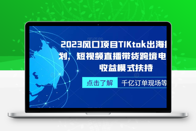 2023风口项目TikTok出海掘金计划，短视频直播带货跨境电商，多收益模式扶持-创业项目致富网、狼哥项目资源库