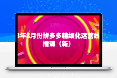 2023年8月份拼多多精细化运营线上直播课（新）-创业项目致富网、狼哥项目资源库