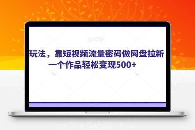 纯绿玩法，靠短视频流量密码做网盘拉新，一个作品轻松变现500+【揭秘】-狼哥资源库