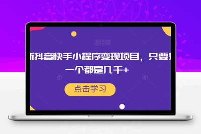 最新抖音快手小程序变现项目，只要爆一个都是几千+-狼哥资源库