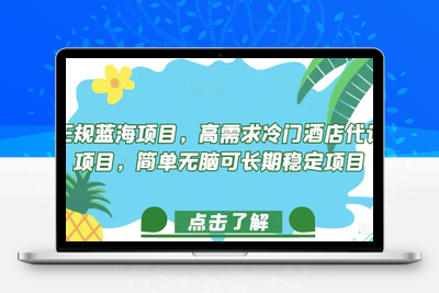 正规蓝海项目，高需求冷门酒店代订项目，简单无脑可长期稳定项目【揭秘】-狼哥资源库